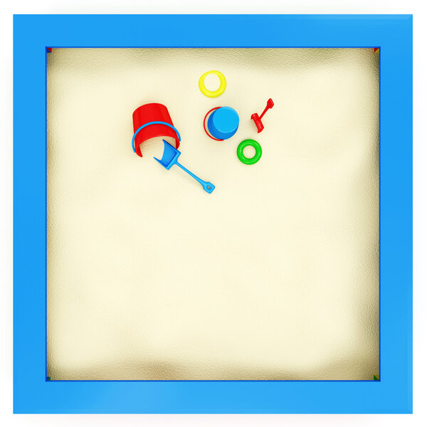 Детская песочница с игрушками
