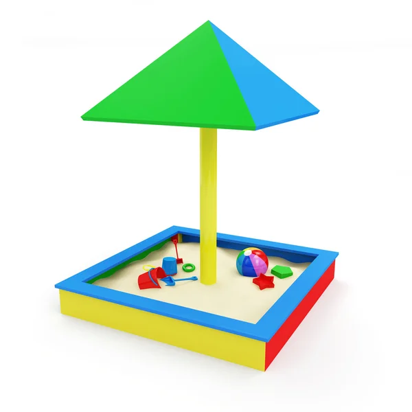 Sandbox per bambini con giocattoli — Foto Stock