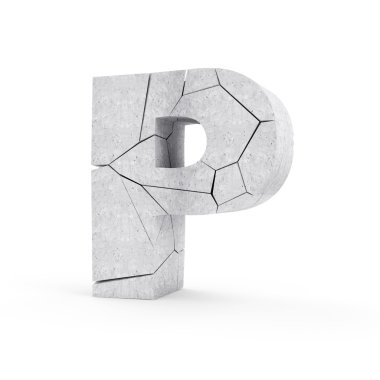 Kırık Beton harf P