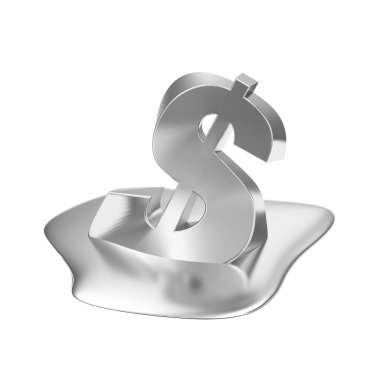 Melting Silver Dollar Symbol clipart