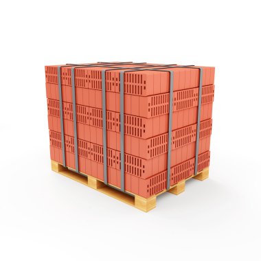 yığılmış kırmızı tuğla