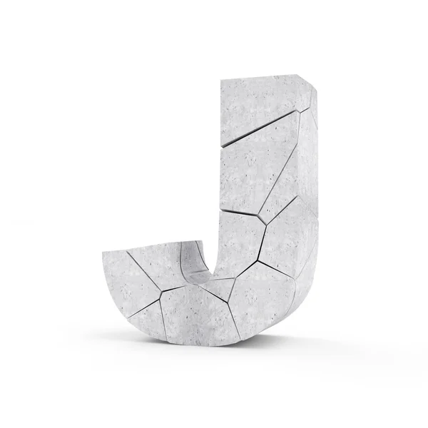 Gebroken beton Letter J — Stockfoto