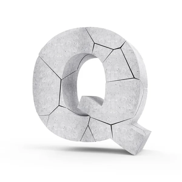 Gebroken beton Letter Q — Stockfoto