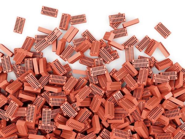Montão de tijolos vermelhos — Fotografia de Stock
