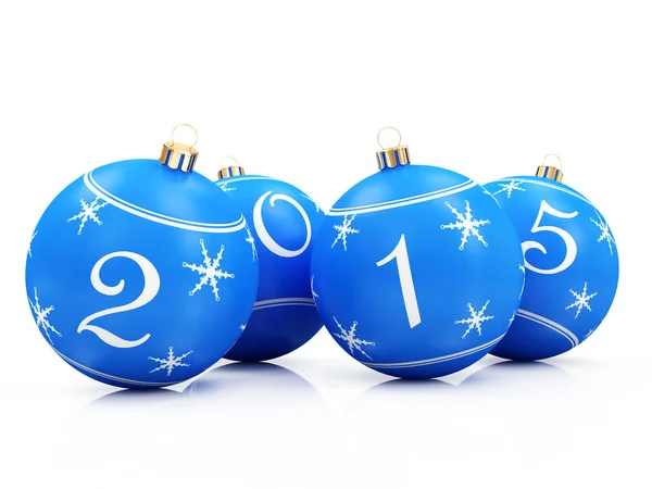 Palline di Natale blu 2015 — Foto Stock