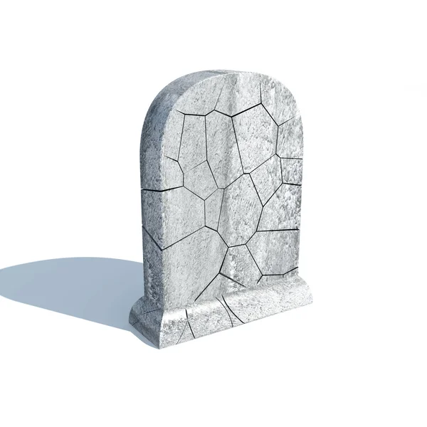 Gravestone quebrado com sombra — Fotografia de Stock