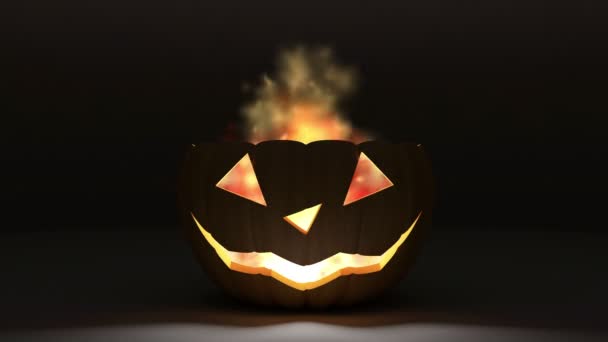 Halloween jack o lantaarn pompoen — Stockvideo