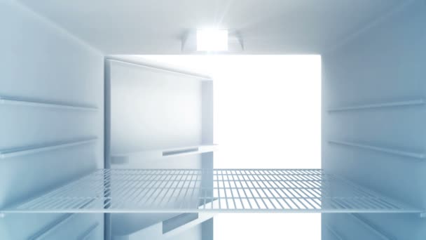 Binnen lege moderne koelkast — Stockvideo