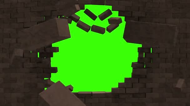 Animation du mur de brique de grunge cassé 