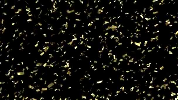 Caer confeti dorado — Vídeo de stock