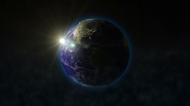 Rotation de la Terre avec Soleil 