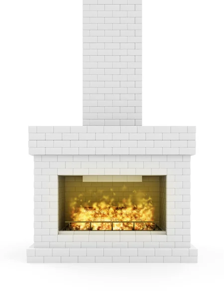 Burning Fireplace. — Stock Photo, Image