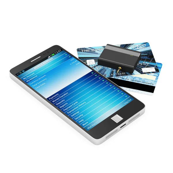 Smart Phone con carta di credito — Foto Stock