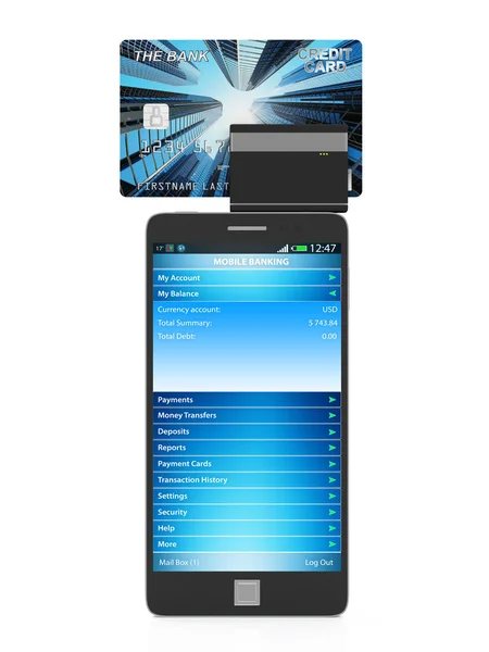 Mobilní bankovnictví a platby koncepce. — Stock fotografie