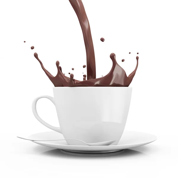 Chocolate quente com Crown Splash — Fotografia de Stock