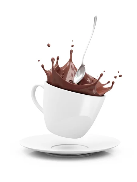 Hot Chocolate with Crown Splash — Stock Photo, Image