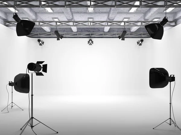 Filmstudio mit Lichttechnik — Stockfoto