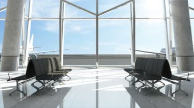 Havaalanı salonu koltuklarda