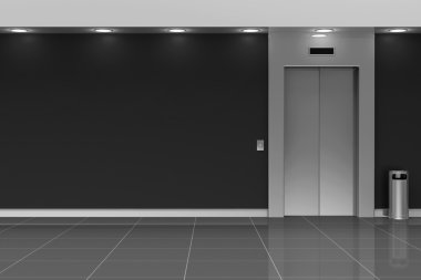 Modern Elevator with Closed Doors