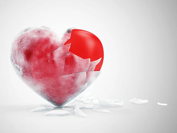 Frozen Red Heart — Stock Photo, Image