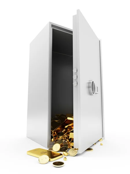 Steel Safe with Treasure — Stock Photo, Image