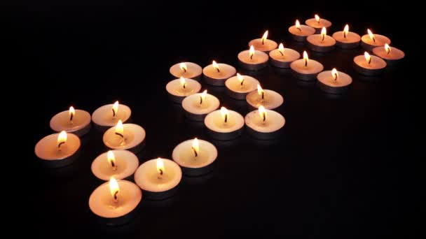 Velas ardientes 2015 . — Vídeos de Stock