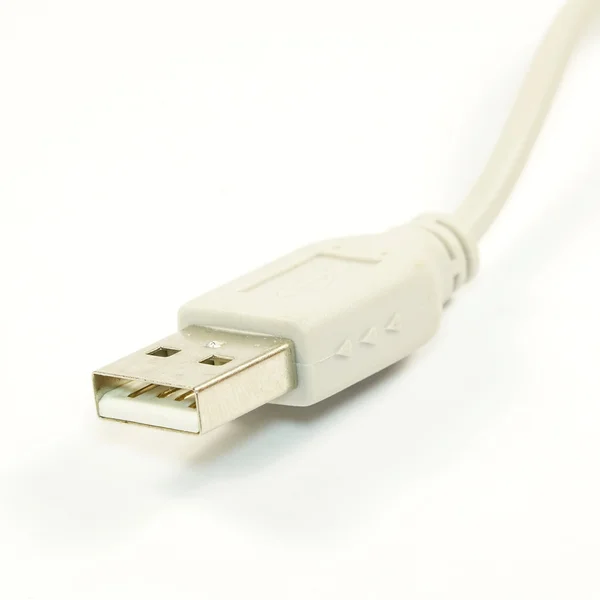 Белый кабель USB — стоковое фото