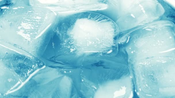 Кубики льда в воде — стоковое видео