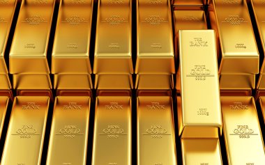 Golden Bars in Bank Vault clipart