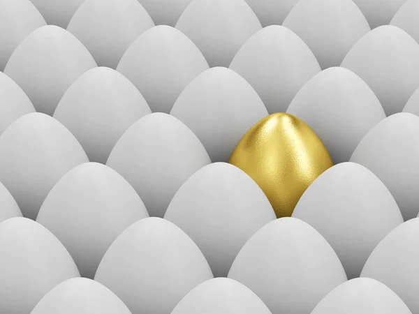 Golden Easter Egg standing out — Stock Photo, Image