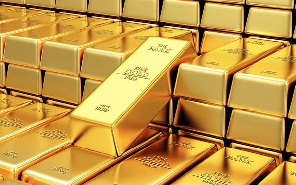 Golden Bars in the Bank Vault — Stock Photo, Image
