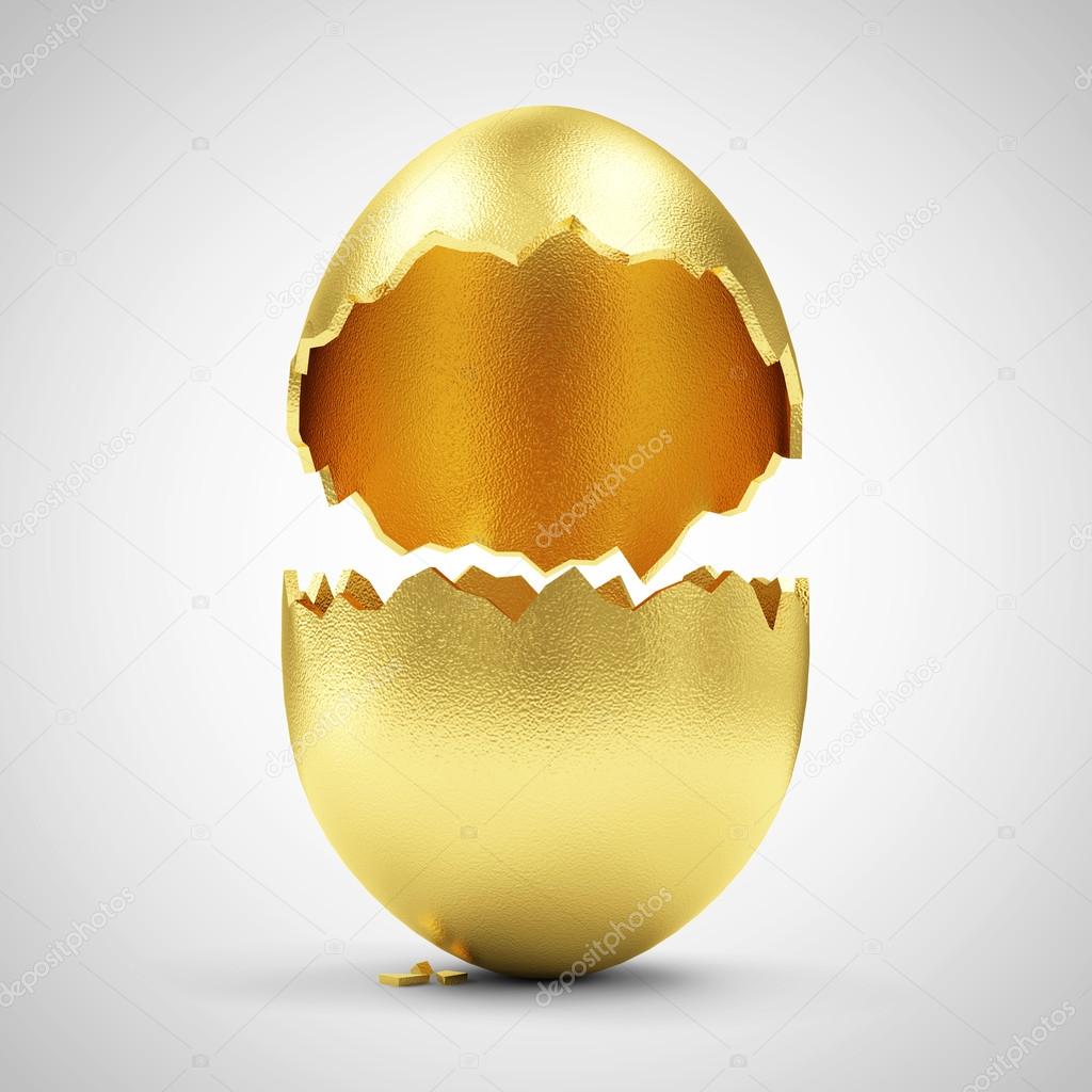 Empty Broken Big Golden Egg