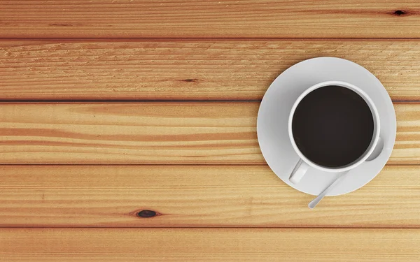Taza de café en platillo con cuchara — Foto de Stock