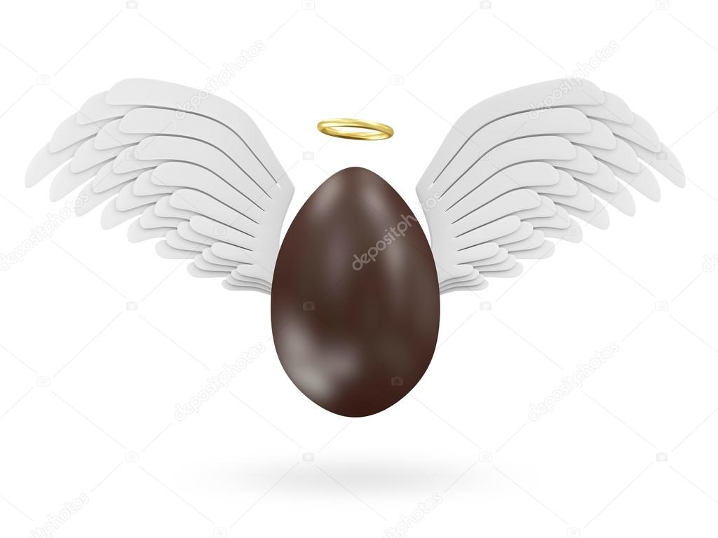 Chocolate Easter Egg with Angel Wings