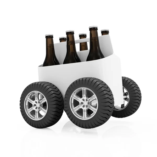 Packaging of Beer on Wheels — Stock Photo, Image