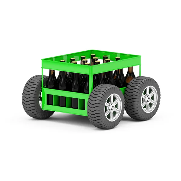 Beer Crate on Wheels — Stock Photo, Image
