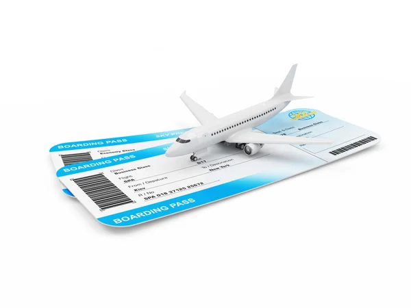 Airline Tickets with Passenger Airplane — Stock Photo, Image