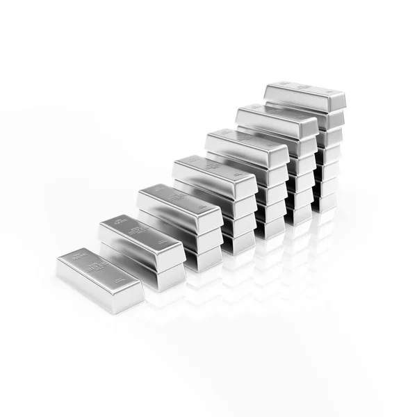 Pyramid with Silver Bars — Stock Photo, Image