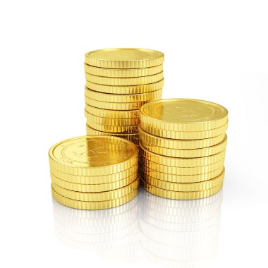 Altın Bitcoins yığını
