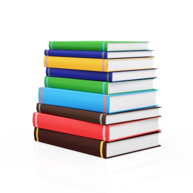 Renkli kitap yığını
