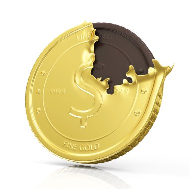Açık altın çikolata madeni para