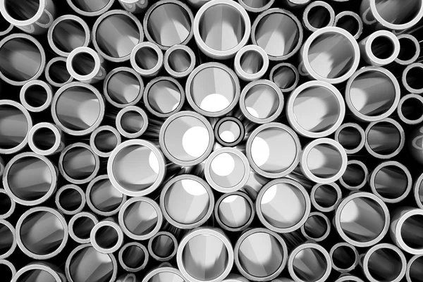 Empilement de tubes métalliques en acier — Photo