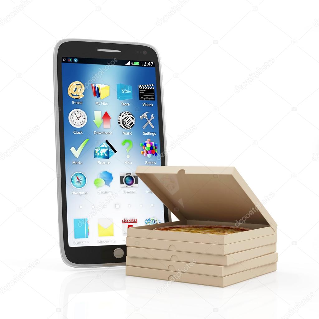Pizza Boxes with Smart Phone