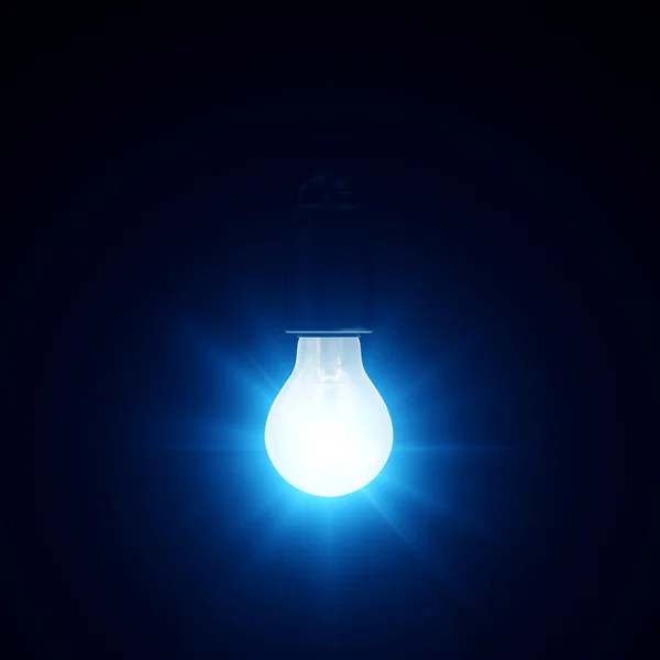 Illuminated Hanging Light Bulb — Stock Photo, Image