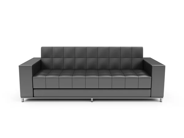 Schwarzes Ledersofa — Stockfoto