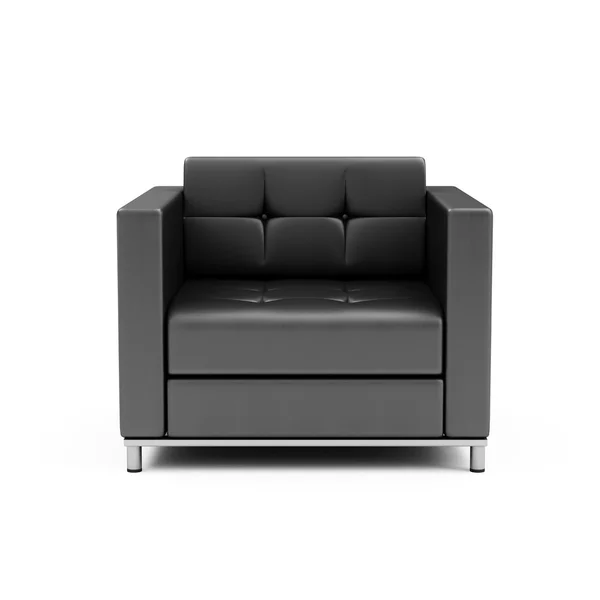 Sillón moderno de cuero negro — Foto de Stock