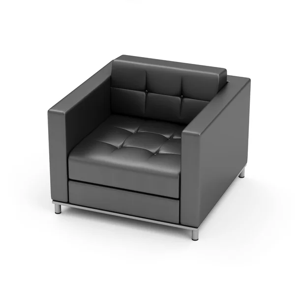 Sillón moderno de cuero negro — Foto de Stock