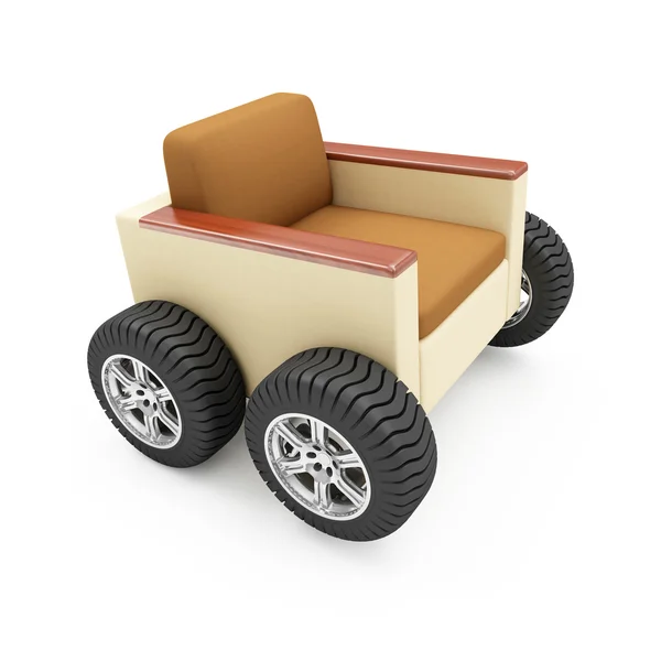 车轮上的现代扶手椅 — 图库照片