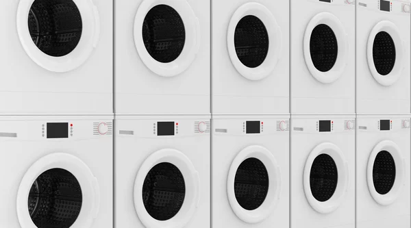 Fila de lavadoras modernas —  Fotos de Stock