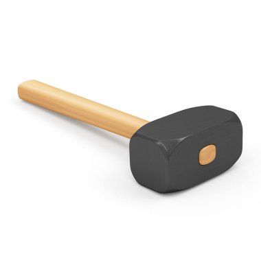 Metal Sledge Hammer with a Wooden Handle clipart